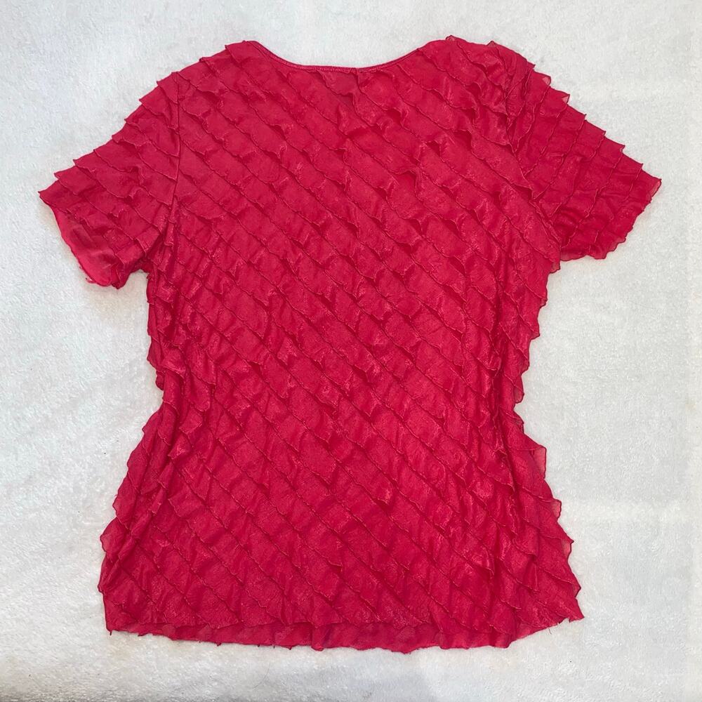 Notations Ruffle Blouse Tee, Women's Large - Picture 3 of 7
